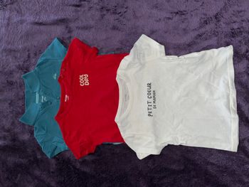 Lot de 3 t-shirts bébé garçon taille 12 mois