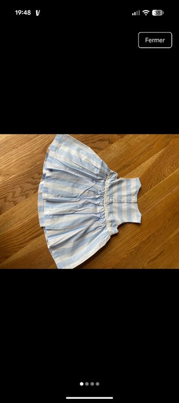 Robe rayée bleue claire 