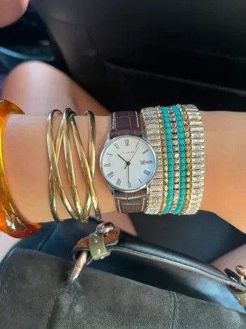 Montre Louis Pion « Victoire » vintage cuir marron