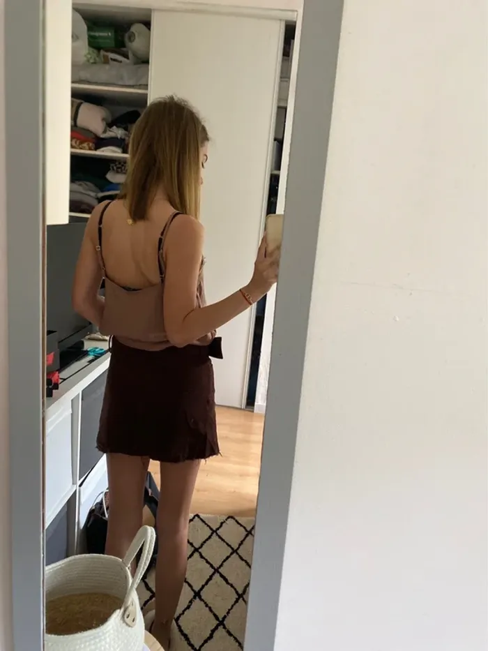 Jupe en velours marron - Boutique Indépendante - photo numéro 4