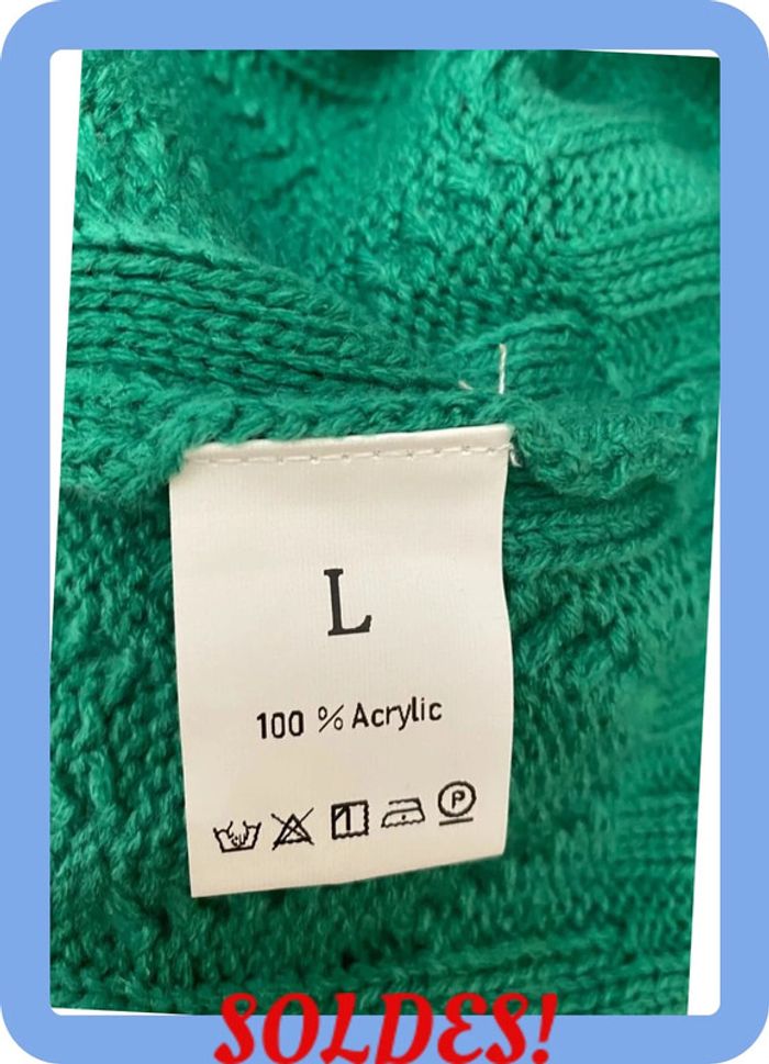 Sublime pull en tricot à col roulé sans manches taille L/XL - photo numéro 3
