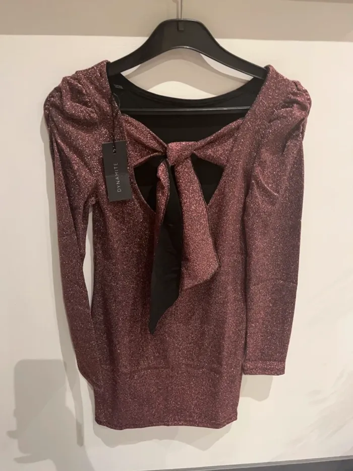 Robe à paillettes rouge bordeaux sexy