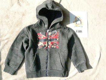 Veste zippée gris foncé 4 ans (n°14)