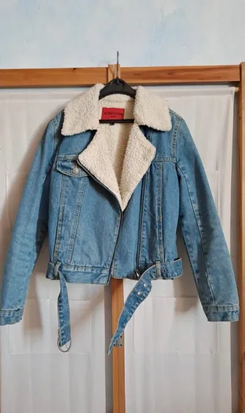 Veste en Jean / Veste Mouton et Jeans / Perfecto / Blazer Jean Mouton / Veste femme mouton