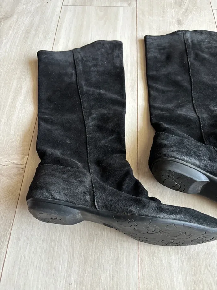 Chaussures bottines noire daim - photo numéro 2