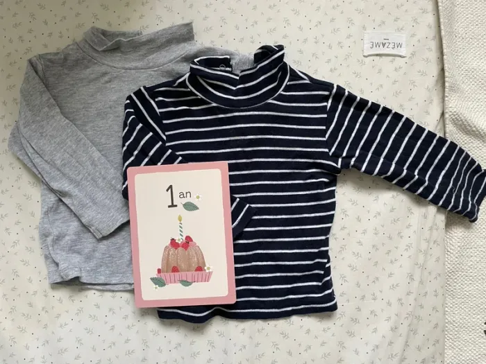 Lot 2 sous pull Vertbaudet 12 mois