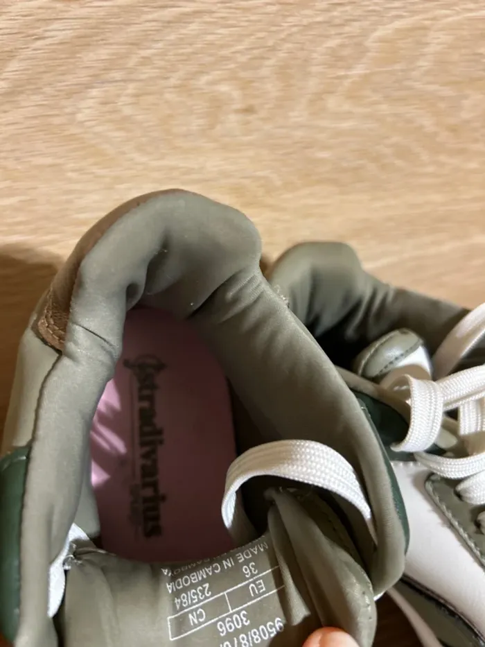 Baskets stradivarius 36 blanc kaki - photo numéro 3