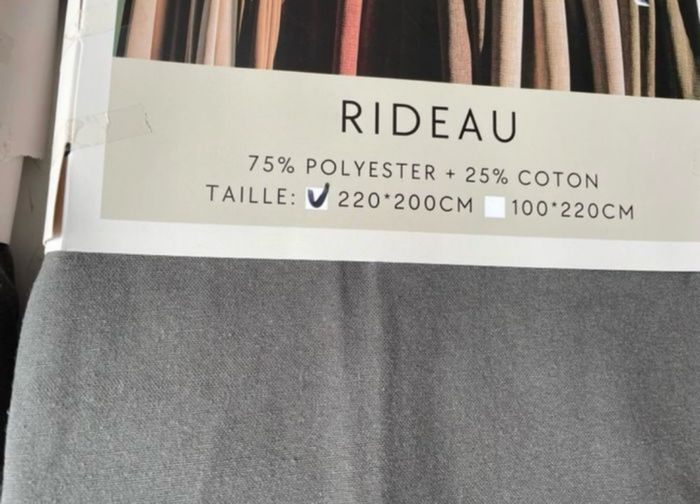2 rideaux sombre gris taupe 220x200cm - photo numéro 2