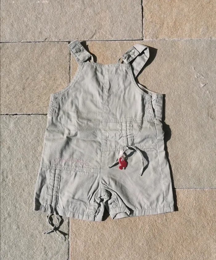 Salopette short Combishort petites canailles 1 an