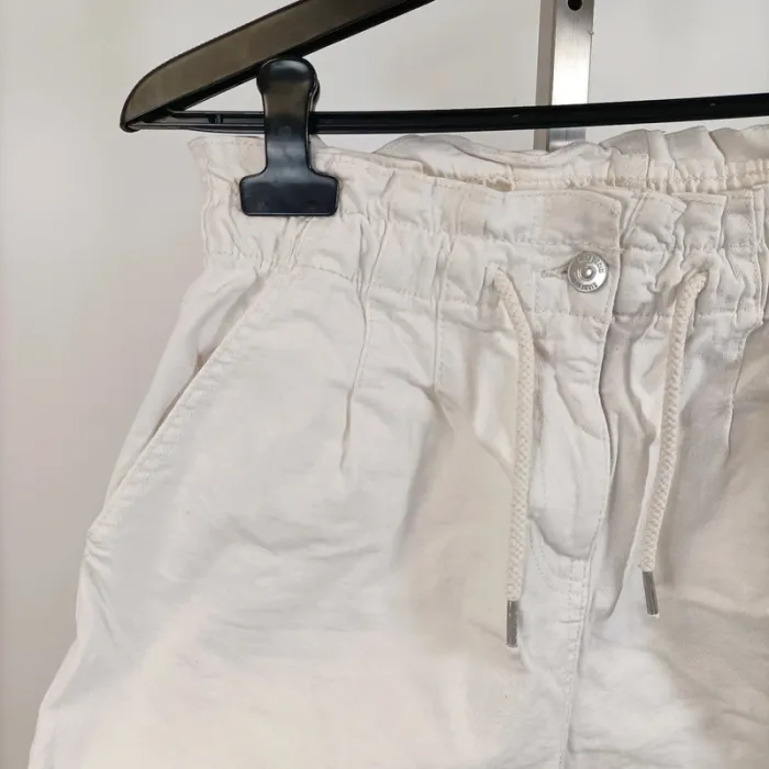 Short blanc taille haute à cordon – effet coton texturé – taille 38 A1032 - photo numéro 3