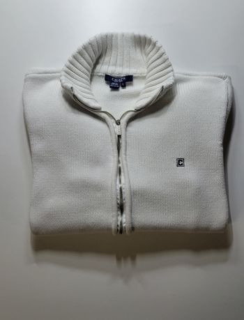 Sweat zippé blanc Chaps – Taille L – excellent état – logo brodé