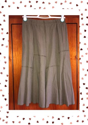 Jupe kaki 100% lin 34/36/38/40