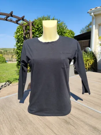 Tee shirt manches 3/4 noir T34-38 - Kiabi