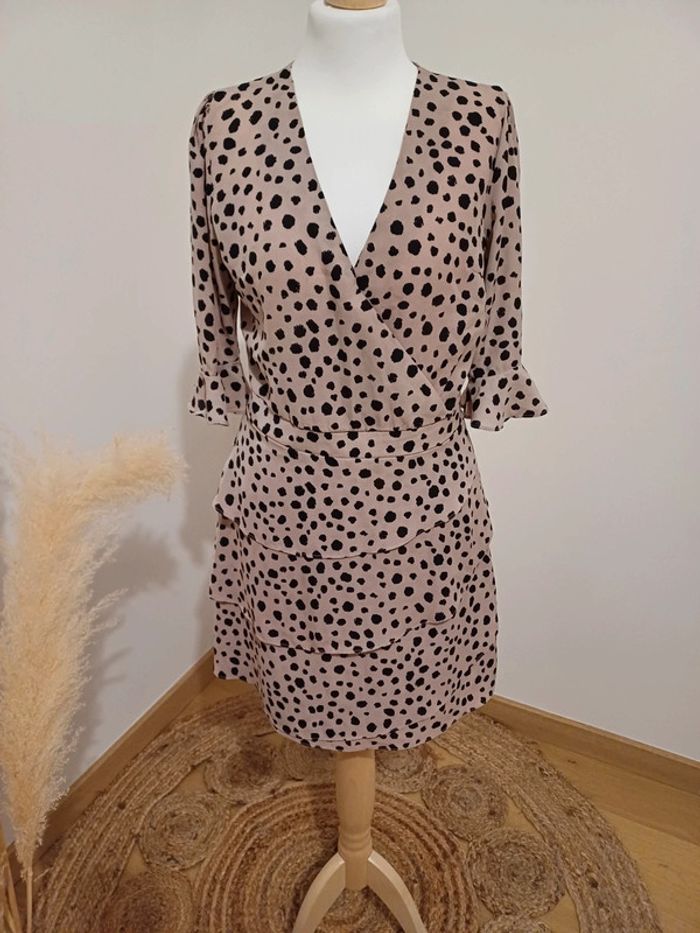 Robe rose pâle leopard Cache-coeur My Jewellery taille XS 34 - photo numéro 2
