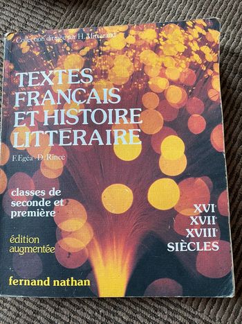 Livre de textes français et histoire littéraire