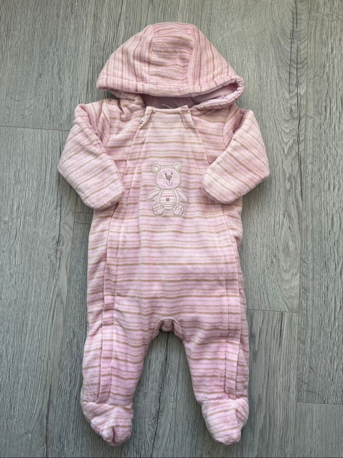Combinaison bébé rayée rose Influx – 3 mois