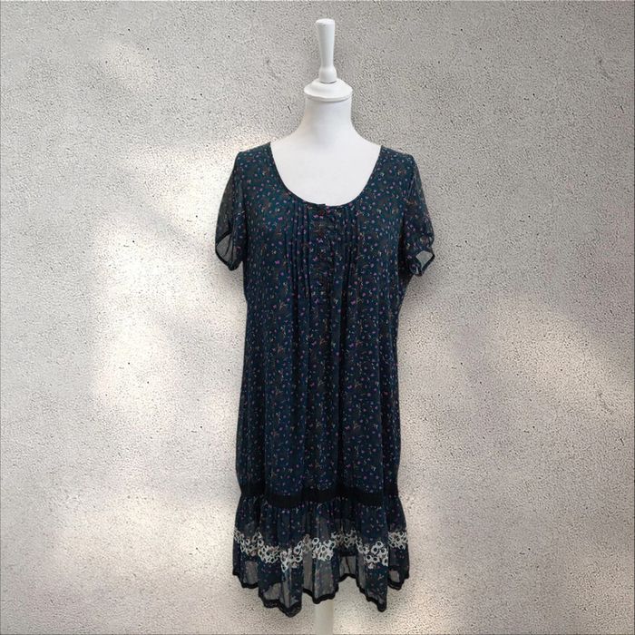 Robe d'été fluide à fleurs manches courtes 44