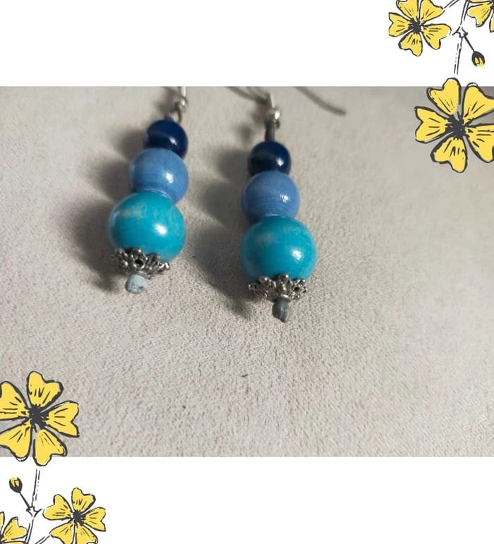 Boucles d’oreilles Bleu Méditerranée – Collection Terres d’Ailleurs - photo numéro 3