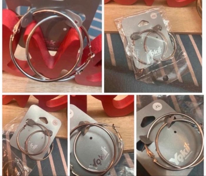 6 paires de boucles d’oreille - métal léger - photo numéro 5