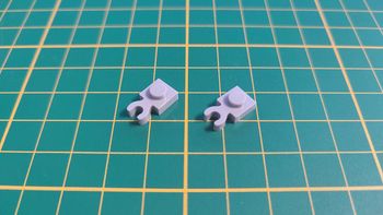 Lot x2 Plaque 1x1 avec clip en O ouvert épais gris bleuté clair 4085d pièce détachée Lego #B35