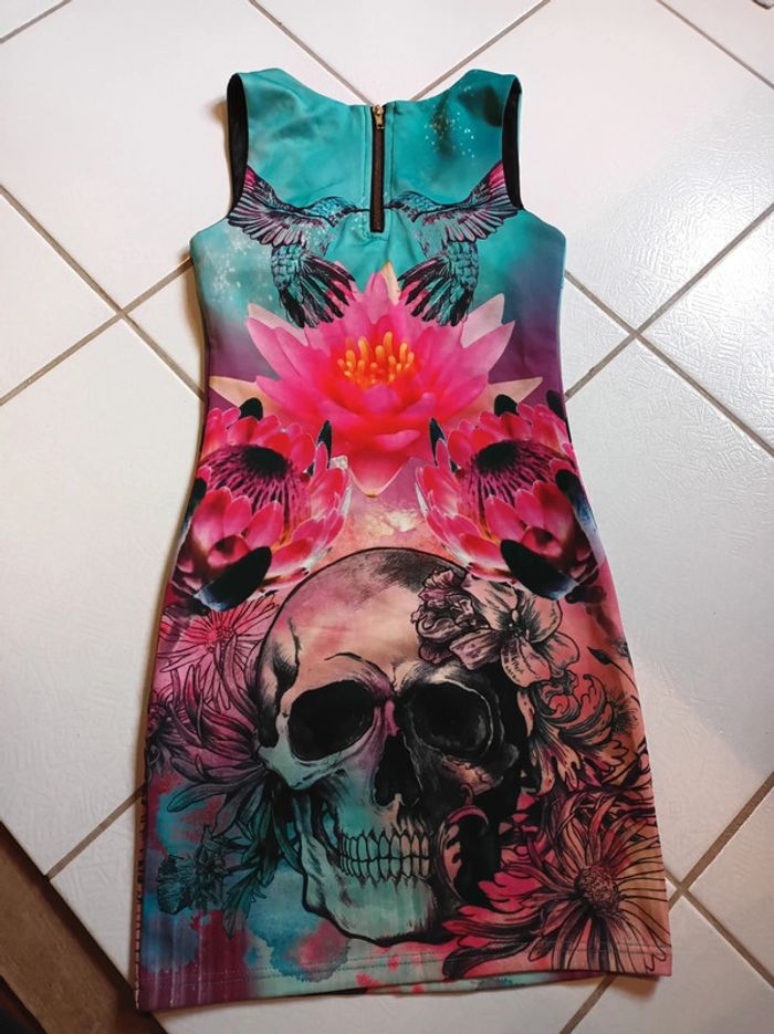 Robe femme colorée motif tête de mort - photo numéro 13