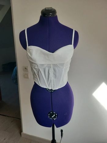Crop top corset blanc