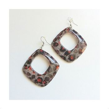 Boucles D'oreilles Pendantes Résine Pailletée