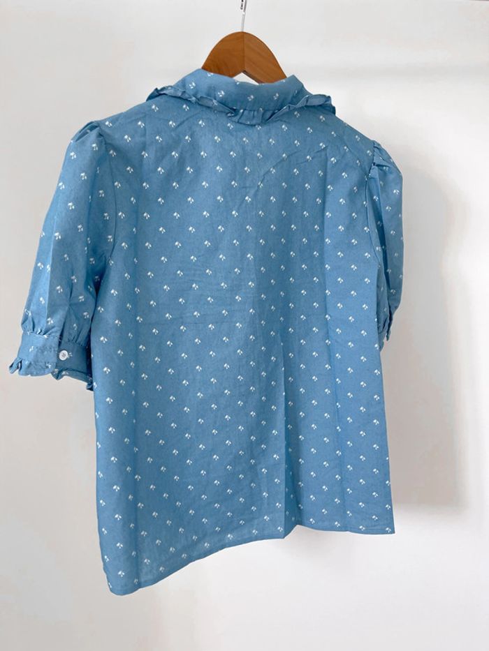 🌟 Chemise sans manches bleu et blanche motifs palmiers - photo numéro 9