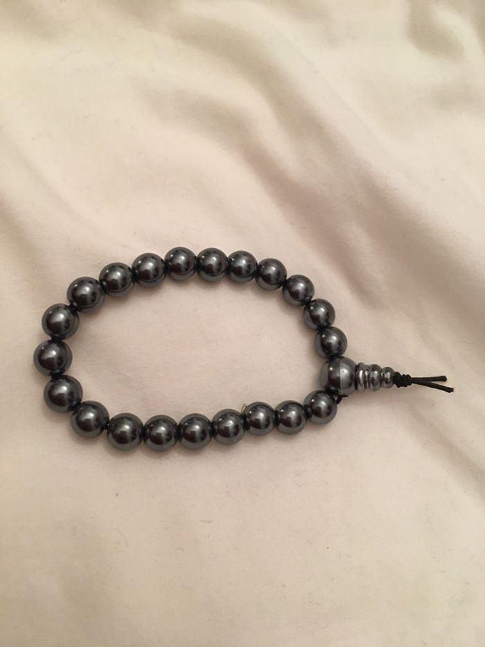 Bracelet perles argent /gris - photo numéro 2