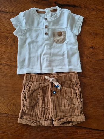 Ensemble short + tee shirt obaibi 3 mois