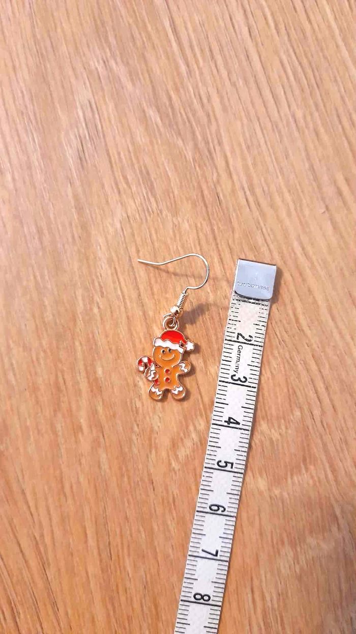 Bijoux Noël | Boucles d’Oreilles Bonhomme Pain d’Épices – Neuf - photo numéro 3