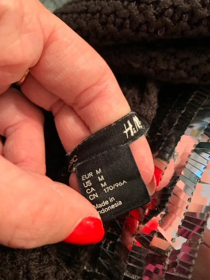 Pull long noir avec coll h&m taille M - photo numéro 5