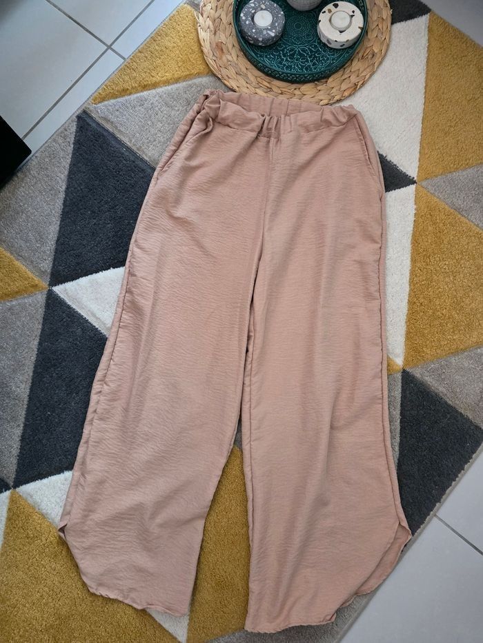 Pantalon fin beige ouvert aux chevilles Laçati taille unique - photo numéro 2