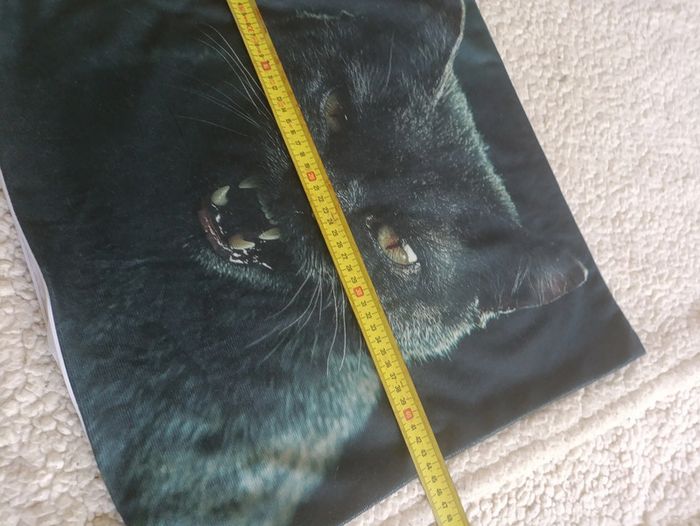 Taie d'oreiller carrée noire chat vintage goth 45x45cm déco d'intérieur - photo numéro 6