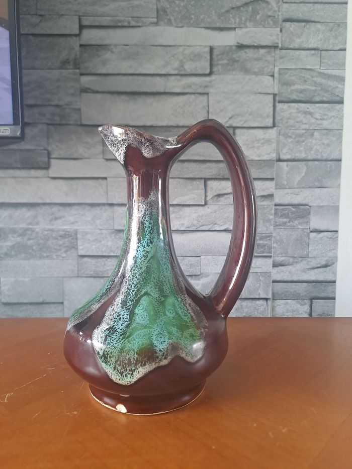 Petit pichet marron vert Vallauris - photo numéro 3