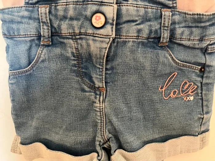 Salopette courte en jeans + haut sans manche 3 ans Sergent Major - photo numéro 3