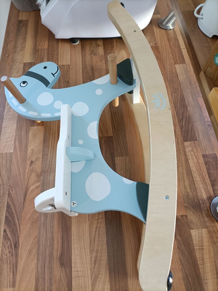 Cheval à bascule Stormy by Vilac blanc et bleu - photo numéro 3