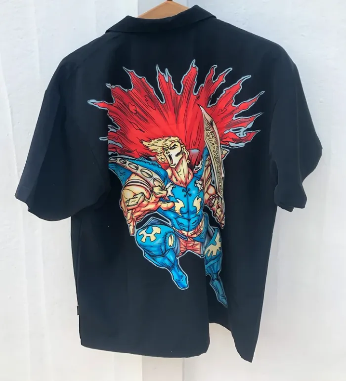 Chemise Y2K Anime Manga Print Mens XL made in Korea 🇰🇷 - photo numéro 2