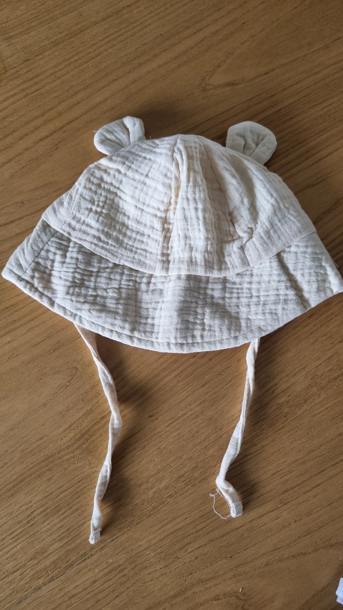 Chapeau bob couleur sable 100% coton hydrophile de 6 a 24 mois neuf - photo numéro 2