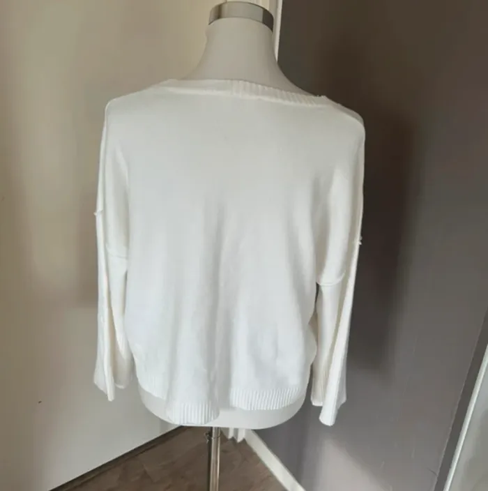 Bsb pull maille blanc coupe oversize taille S  coton tout doux - photo numéro 6