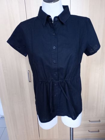 Blouse noire lin