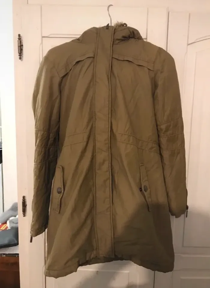 Parka unisexe trois-quarts bonobo jeans a capuche kaki taille L - photo numéro 2