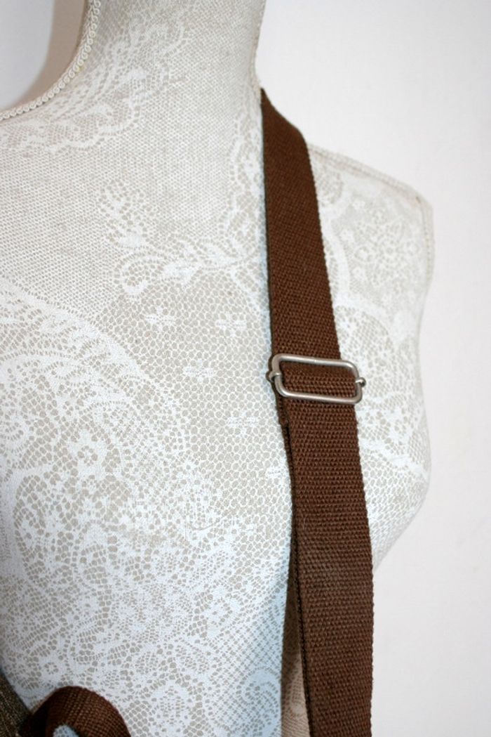 Sac bandoulière marron chiné 36x27cm - photo numéro 5