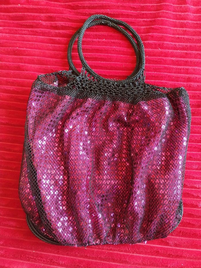 Sac pailletée fuschia