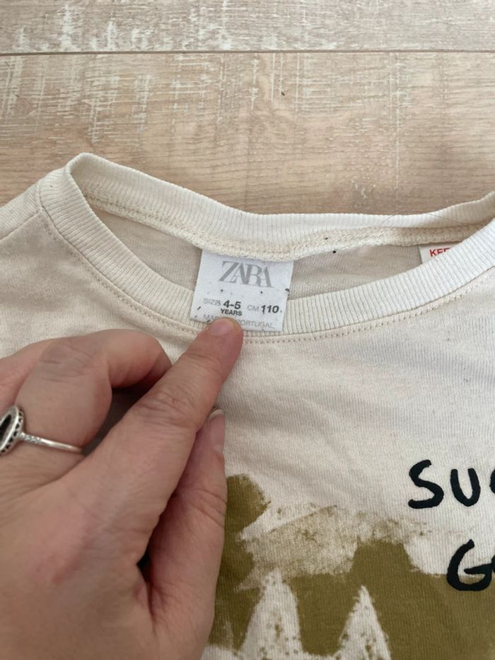 Teeshirt Loup Zara 4-5 ans - photo numéro 2