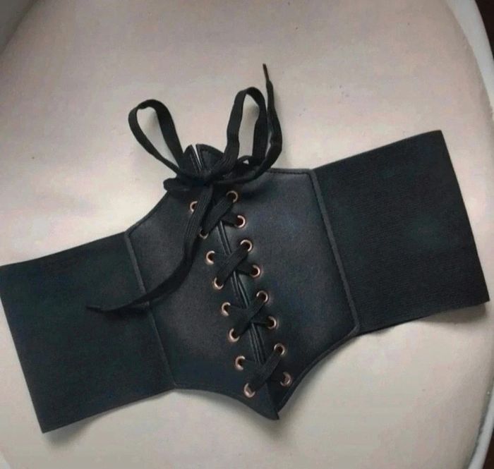A33 ceinture gaine corset vintage rétro ajustable noire - photo numéro 3
