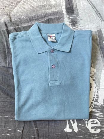 Polo neuf bleu/gris taille S 100% coton jetées