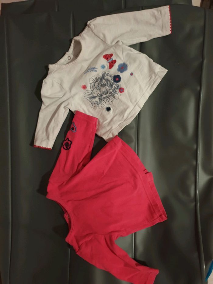 Lot deux tee shirt grand manche 1 mois