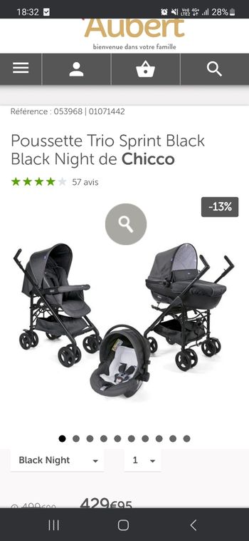 Poussette trio chicco