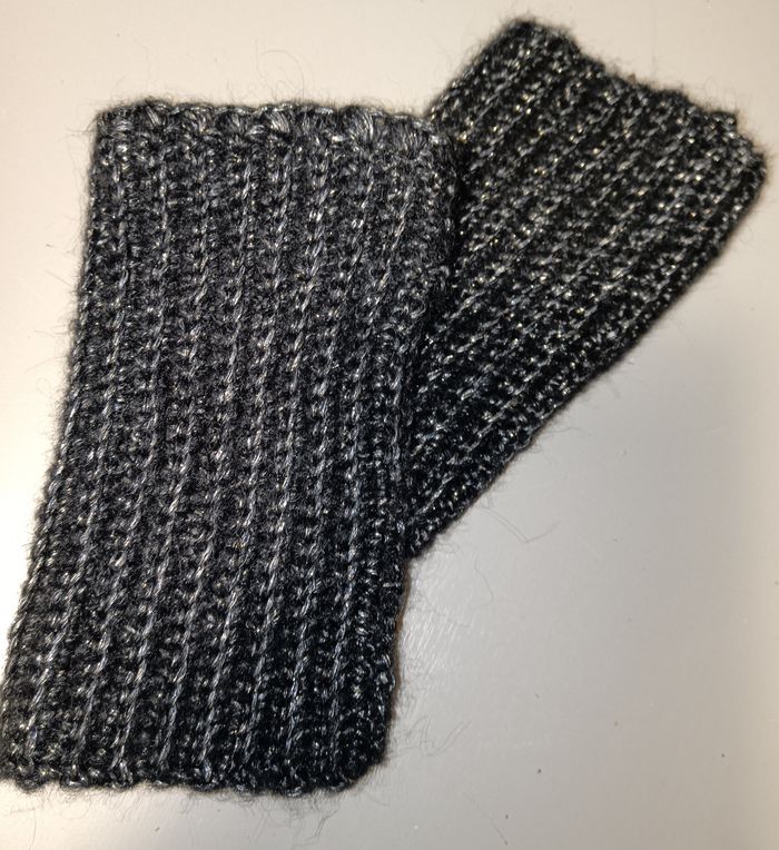 Mitaines scintillantes noir carbone